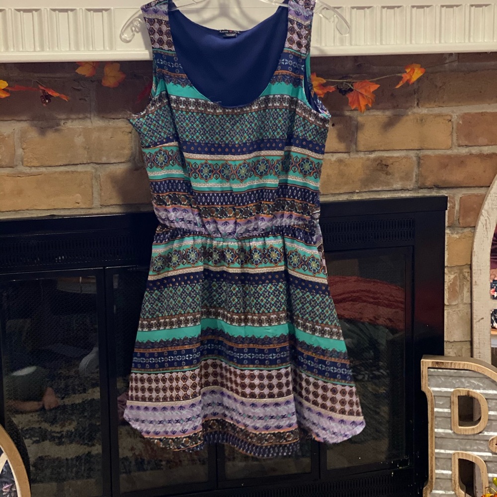 Navy Dress with designs